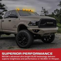 Recon - Recon 264145BK LED Cab Roof Light Kit Smoked/Amber for 99-02 RAM HD - Image 4
