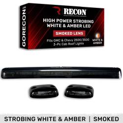 Recon - Recon 264156BKS LED Cab Roof Lights Smoked/White/Amber Silverado/Sierra HD - Image 1