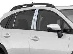 Quality Automotive Accessories - QAA PP13426 6Pc Stainless Steel Pillar Trim for 2016-2023 Subaru Crosstrek - Image 1