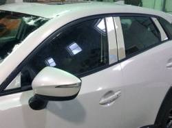 Quality Automotive Accessories - QAA PP16772 8Pc Stainless Steel Pillar Trim for 2016-2020 Mazda CX-3 - Image 1