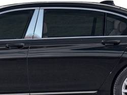 Quality Automotive Accessories - QAA PP16917 4Pc Stainless Steel Pillar Trim for 2016-2022 BMW 7 Series - Image 1