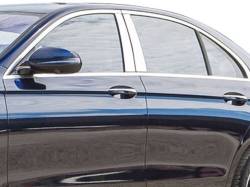 Quality Automotive Accessories - QAA PP17060 4Pc Stainless Steel Pillar Trim for 2017-2023 Mercedes E Class - Image 1