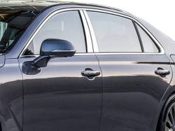 Quality Automotive Accessories - QAA PP17348 4Pc Stainless Steel Pillar Trim for 2017-2022 Genesis G90 - Image 1
