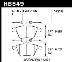 Hawk Performance - Hawk Performance HPS High Performance Street Brake Pads HB549F.702 - Image 1