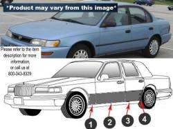 QAA TH95112 Stainless Rocker Panel Trim 8pc for 93-97 Toyota Corolla