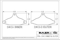 Baer Brake Systems - BAER Brakes D0413R Disc Brake Pad Set - Image 1