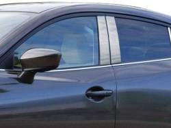 Quality Automotive Accessories - QAA PP14750 4Pc Stainless Steel Pillar Trim for 2014-2018 Mazda Mazda3 - Image 1