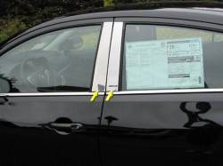 Quality Automotive Accessories - QAA PP12530 4Pc Stainless Steel Pillar Trim for 2012-2019 Nissan Versa - Image 1