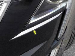 Quality Automotive Accessories - QAA HL57260 2Pc Stainless Steel Headlight Accent for 2017-2025 Cadillac XT5 - Image 1
