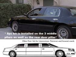 Quality Automotive Accessories - QAA PP40689 8Pc Stainless Steel Pillar Trim for 2000-2002 Lincoln Town Car - Image 1
