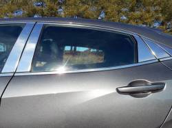 Quality Automotive Accessories - QAA PP16216 8Pc Stainless Steel Pillar Trim for 2016-2020 Honda Civic - Image 1