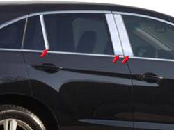 Quality Automotive Accessories - QAA PP13271 6Pc Stainless Steel Pillar Trim for 2013-2018 Acura RDX - Image 1
