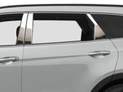 Quality Automotive Accessories - QAA PP13337 6Pc Stainless Steel Pillar Trim for 2013-2018 Hyundai Santa Fe - Image 1