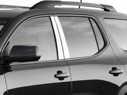 Quality Automotive Accessories - QAA PP57425 4Pc Stainless Steel Pillar Trim for 2017-2023 GMC Acadia - Image 1