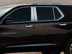 Quality Automotive Accessories - QAA PP58166 6Pc Stainless Steel Pillar Trim for 2018-2023 Chevrolet Traverse - Image 1