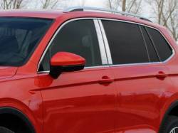Quality Automotive Accessories - QAA PP18650 4Pc Stainless Steel Pillar Trim for 2018-2024 Volkswagen Tiguan - Image 1