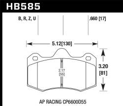 Hawk Performance - Hawk Performance PC Performance Ceramic Brake Pads HB585Z.660 - Image 1