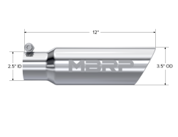 MBRP Exhaust - MBRP Exhaust T5106 T304 SS 2.5" Inlet Dual Wall Angle Cut 3.5" Outlet Tip - Image 2