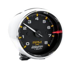 AutoMeter - AutoMeter 2301 Autogage Pedestal Tachometer Black/Chrome Gauge 0-8000RPM 3-3/4" - Image 1