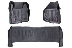 Rough Country Front/Rear Floor Liners Black 11-16 Super Duty Crew M-51223