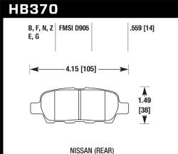 Hawk Performance - Hawk Performance HPS High Performance Street Brake Pads HB370F.559 - Image 1
