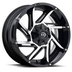 Vision Wheel 422 Prowler 17x9 5x5.5 -12mm Gloss Black/Machined 422-7985GBMF-12