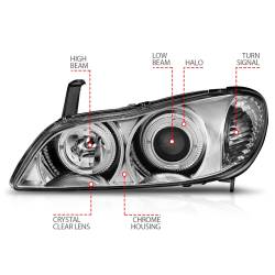 Anzo USA - Anzo USA 121078 Projector Headlights w/LED Halo Chrome for I30/I35 - Image 4