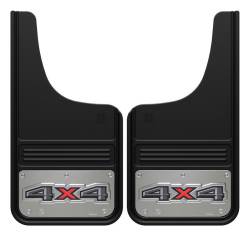 Gatorback - Gatorback GA1223CUT4X4-2 12"x23" Cut-Style Black Mud Flaps 4x4 Logo - Image 1