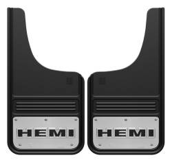 Gatorback - Gatorback GB1223CUTH 12"x23" Cut-Style Black Mud Flaps for Hemi Logo - Image 1