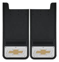 Gatorback - Gatorback GB1226BT-G 12"x26" Universal Black Mud Flaps Bowtie Logo - Image 1