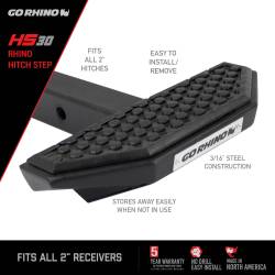 Go Rhino - Go Rhino HS3012T HS-30 Hitch Step - Image 8