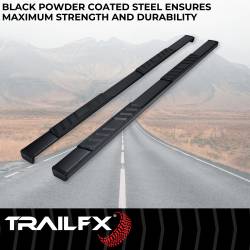 TrailFX - TrailFX A4001B 4" Trapezoid Nerf Bar Side Steps Titanium Black Rocker Mount - Image 2