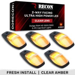 Recon - Recon 264345CLHPAM LED Cab Roof Light Kit Clear/Amber for 19-23 RAM HD - Image 1