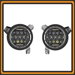 Quake LED - Quake LED QTE903 RGB Headlights Quad/Interlock Compatible for Jeep Wrangler JL - Image 1
