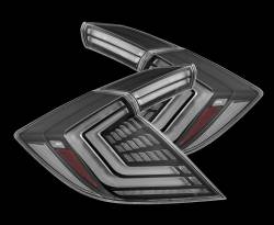 AlphaRex - AlphaRex 676020 Black Prismatic LED Taillights for 16-21 Honda Civic Hatchback - Image 1
