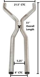 Pypes Performance Exhaust - Pypes HVF13 3" S.S. Mandrel-Bent Tunnel Crossover Exhaust H-Pipe Universal - Image 3