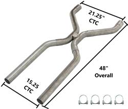 Pypes Performance Exhaust - Pypes HVA10 2.5" S.S. Mandrel Bent H-Pipe Crossover Exhaust Kit Universal - Image 3