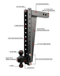 BulletProof Hitches - BulletProof HD2520 2.5" Heavy Duty 20" Drop/Rise Hitch - Image 6