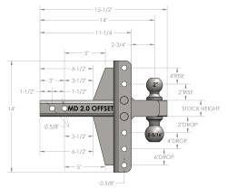 BulletProof Hitches - BulletProof MD20OFFSET 2.0" Medium Duty 4" & 6" Offset Hitch - Image 7