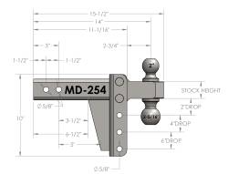BulletProof Hitches - BulletProof MD254 2.5" Medium Duty 4" Drop Or Rise Hitch - Image 8