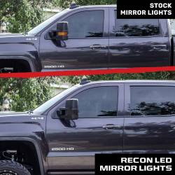 Recon - Recon 264153BK LED Side Mirror Lenses Smoked/Amber 14-19 Silverado/Sierra - Image 4