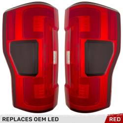 Recon - Recon 264299LEDRD OLED Tail Lights Red Lens 17-19 Ford Super Duty w/BLIS - Image 1