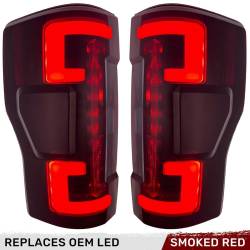 Recon - Recon 264399LEDRBK OLED Tail Lights Red Smoked Lens 20-22 Ford Super Duty - Image 1