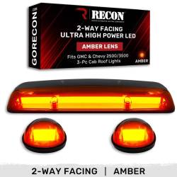 Recon - Recon 264155AMHPAM LED Cab Roof Light Kit Amber/Amber 01-06 Silverado/Sierra HD - Image 1