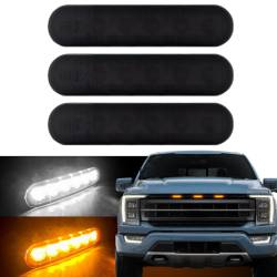 Recon - Recon 264439BK Universal 3pc LED Front Grill Marker Light Kit White/Amber - Image 2