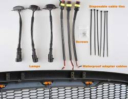 Recon - Recon 264440BK Universal 3pc LED Front Grill Marker Light Kit Amber - Image 2