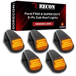 Recon - Recon 264100BK LED Cab Roof Light Kit Smoked/Amber 88-98 Ford F-Series - Image 1