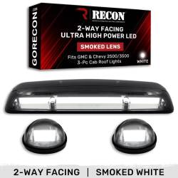 Recon - Recon 264155BKHPWH LED Cab Roof Lights Smoked/White 01-06 Silverado/Sierra HD - Image 1