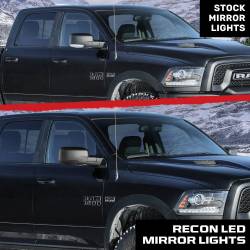 Recon - Recon 264248BK LED Side Mirror Puddle Light Kit White/Amberfor 09-18 RAM Truck - Image 4
