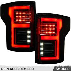 Recon - Recon 264468LEDBK OLED Tail Lights Smoked Lens 18-20 Ford F150 w/BLIS - Image 1